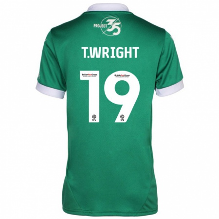 Kandiny Gyermek Tyreik Wright #19 Zöld Fehér Hazai Jersey 2024/25 Mez Póló Ing