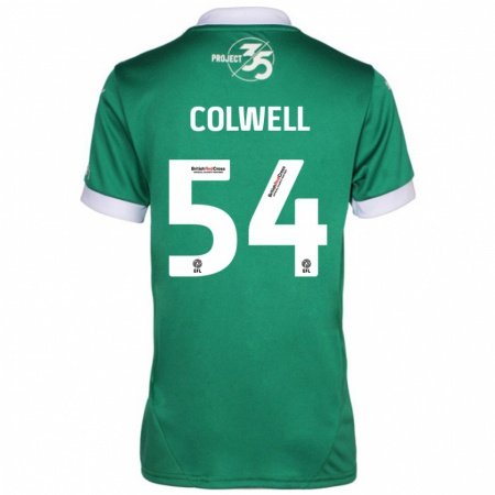 Kandiny Gyermek Lewis Colwell #54 Zöld Fehér Hazai Jersey 2024/25 Mez Póló Ing