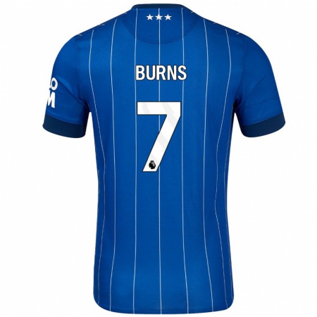 Kandiny Gyermek Wes Burns #7 Sötétkék Hazai Jersey 2024/25 Mez Póló Ing