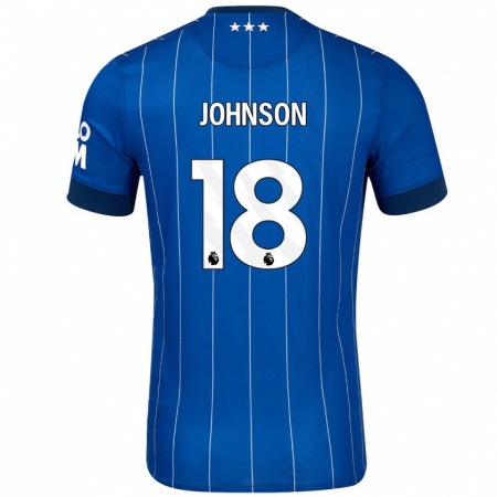 Kandiny Gyermek Ben Johnson #18 Sötétkék Hazai Jersey 2024/25 Mez Póló Ing