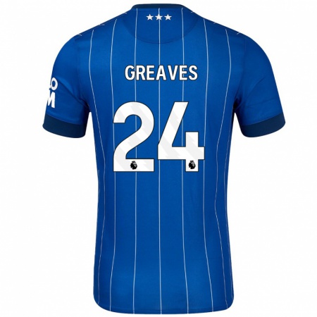 Kandiny Gyermek Jacob Greaves #24 Sötétkék Hazai Jersey 2024/25 Mez Póló Ing