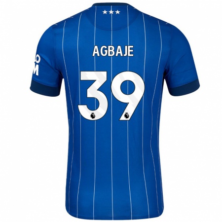 Kandiny Gyermek Edwin Agbaje #39 Sötétkék Hazai Jersey 2024/25 Mez Póló Ing