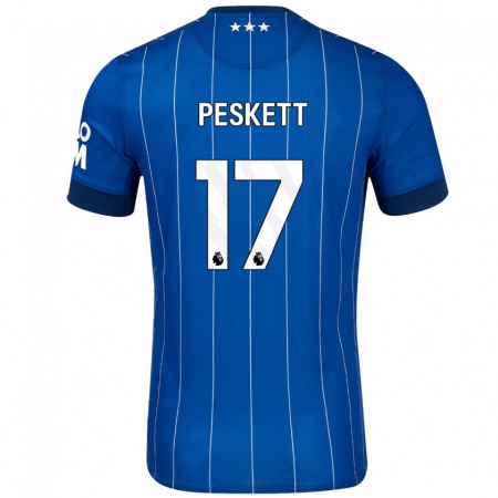 Kandiny Gyermek Sophie Peskett #17 Sötétkék Hazai Jersey 2024/25 Mez Póló Ing