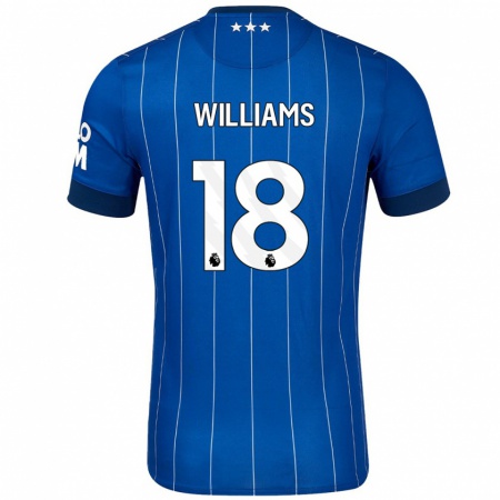 Kandiny Gyermek Brandon Williams #18 Sötétkék Hazai Jersey 2024/25 Mez Póló Ing