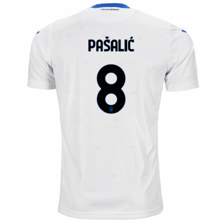 Kandiny Gyermek Mario Pasalic #8 Fehér Idegenbeli Jersey 2024/25 Mez Póló Ing