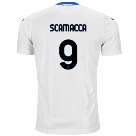 Kandiny Gyermek Gianluca Scamacca #9 Fehér Idegenbeli Jersey 2024/25 Mez Póló Ing