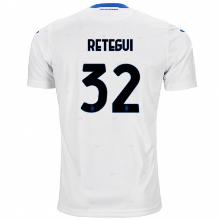 Kandiny Gyermek Mateo Retegui #32 Fehér Idegenbeli Jersey 2024/25 Mez Póló Ing