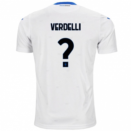 Kandiny Gyermek Davide Verdelli #0 Fehér Idegenbeli Jersey 2024/25 Mez Póló Ing