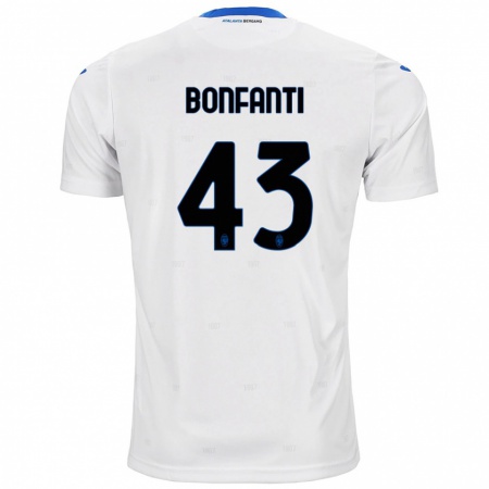 Kandiny Gyermek Giovanni Bonfanti #43 Fehér Idegenbeli Jersey 2024/25 Mez Póló Ing