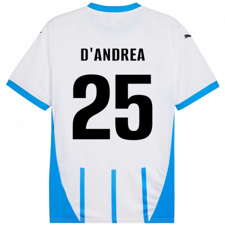 Kandiny Gyermek Luca D'andrea #25 Fehér Kék Idegenbeli Jersey 2024/25 Mez Póló Ing