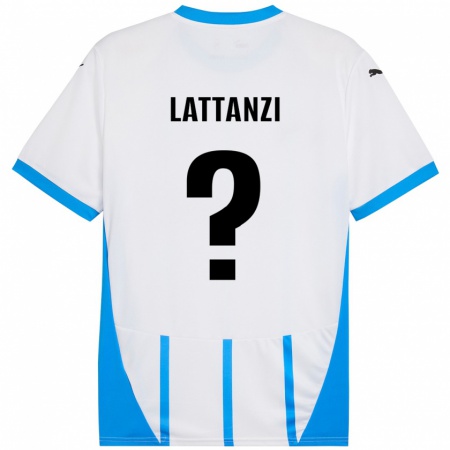 Kandiny Gyermek Luca Lattanzi #0 Fehér Kék Idegenbeli Jersey 2024/25 Mez Póló Ing