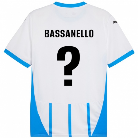 Kandiny Gyermek Davide Bassanello #0 Fehér Kék Idegenbeli Jersey 2024/25 Mez Póló Ing