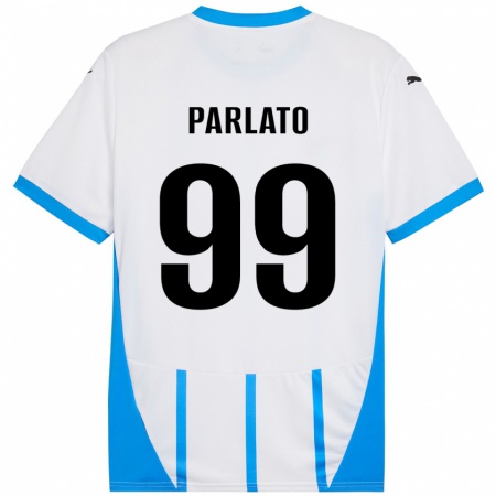 Kandiny Gyermek Claudio Parlato #99 Fehér Kék Idegenbeli Jersey 2024/25 Mez Póló Ing