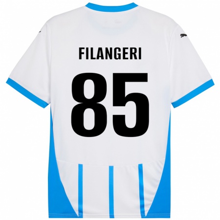 Kandiny Gyermek Maria Luisa Filangeri #85 Fehér Kék Idegenbeli Jersey 2024/25 Mez Póló Ing