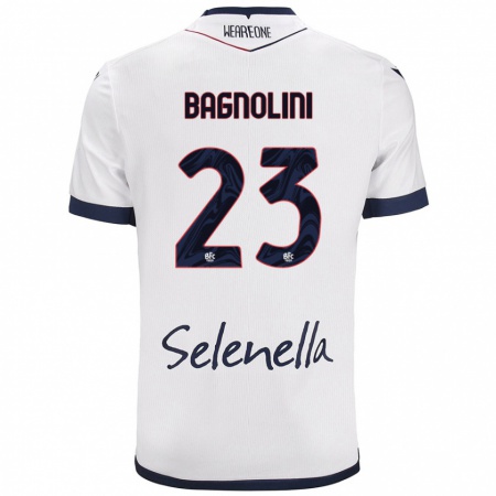 Kandiny Gyermek Nicola Bagnolini #23 Fehér Royal Blue Idegenbeli Jersey 2024/25 Mez Póló Ing