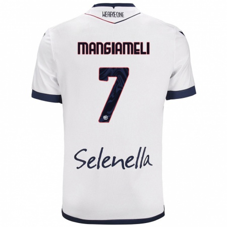 Kandiny Gyermek Federico Mangiameli #7 Fehér Royal Blue Idegenbeli Jersey 2024/25 Mez Póló Ing