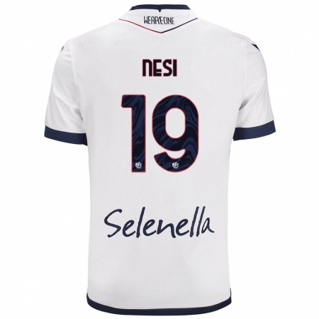 Kandiny Gyermek Luca Nesi #19 Fehér Royal Blue Idegenbeli Jersey 2024/25 Mez Póló Ing