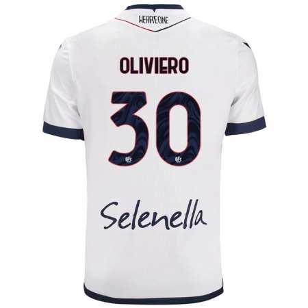 Kandiny Gyermek Andrea Oliviero #30 Fehér Royal Blue Idegenbeli Jersey 2024/25 Mez Póló Ing