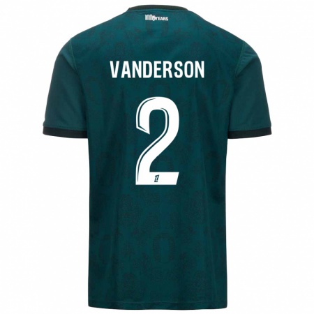 Kandiny Gyermek Vanderson #2 Sötétzöld Idegenbeli Jersey 2024/25 Mez Póló Ing