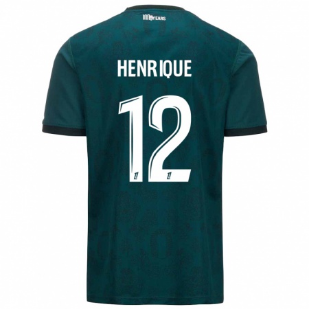 Kandiny Gyermek Caio Henrique #12 Sötétzöld Idegenbeli Jersey 2024/25 Mez Póló Ing