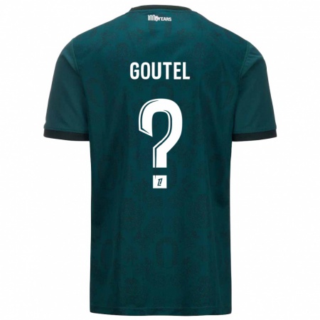 Kandiny Gyermek Farid Goutel #0 Sötétzöld Idegenbeli Jersey 2024/25 Mez Póló Ing