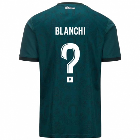 Kandiny Gyermek Florian Blanchi #0 Sötétzöld Idegenbeli Jersey 2024/25 Mez Póló Ing