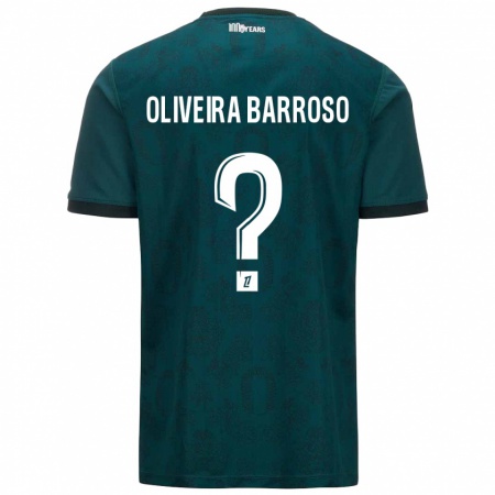 Kandiny Gyermek Mickael Oliveira Barroso #0 Sötétzöld Idegenbeli Jersey 2024/25 Mez Póló Ing