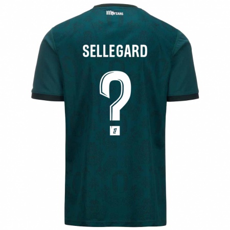 Kandiny Gyermek Alexander Sellegard #0 Sötétzöld Idegenbeli Jersey 2024/25 Mez Póló Ing