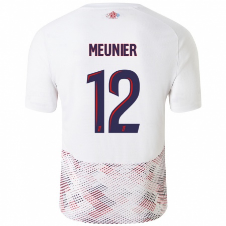 Kandiny Gyermek Thomas Meunier #12 Fehér Royal Blue Idegenbeli Jersey 2024/25 Mez Póló Ing