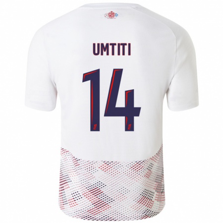 Kandiny Gyermek Samuel Umtiti #14 Fehér Royal Blue Idegenbeli Jersey 2024/25 Mez Póló Ing