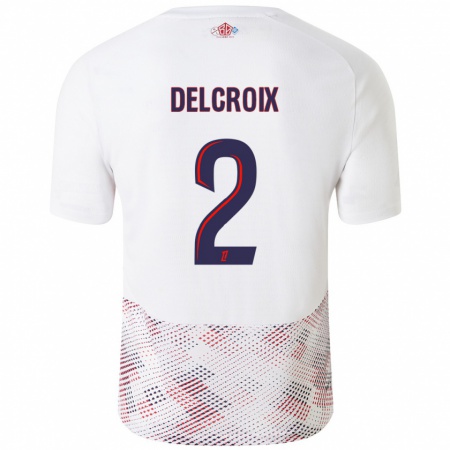 Kandiny Gyermek Céleste Delcroix #2 Fehér Royal Blue Idegenbeli Jersey 2024/25 Mez Póló Ing