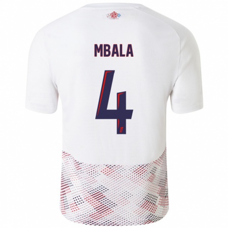 Kandiny Gyermek Olivia Mbala #4 Fehér Royal Blue Idegenbeli Jersey 2024/25 Mez Póló Ing