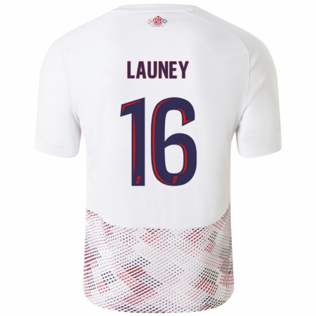 Kandiny Gyermek Elisa Launey #16 Fehér Royal Blue Idegenbeli Jersey 2024/25 Mez Póló Ing