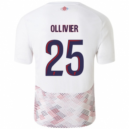 Kandiny Gyermek Agathe Ollivier #25 Fehér Royal Blue Idegenbeli Jersey 2024/25 Mez Póló Ing