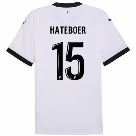 Kandiny Gyermek Hans Hateboer #15 Fehér Fekete Idegenbeli Jersey 2024/25 Mez Póló Ing