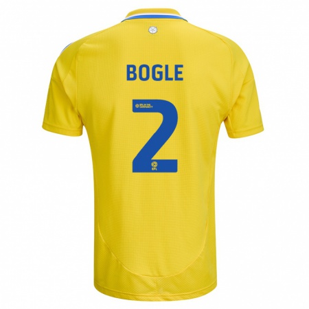 Kandiny Gyermek Jayden Bogle #2 Sárga Kék Idegenbeli Jersey 2024/25 Mez Póló Ing