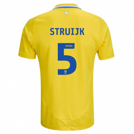 Kandiny Gyermek Pascal Struijk #5 Sárga Kék Idegenbeli Jersey 2024/25 Mez Póló Ing