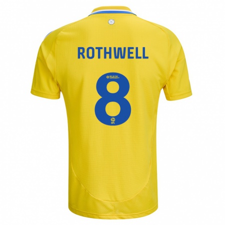 Kandiny Gyermek Joe Rothwell #8 Sárga Kék Idegenbeli Jersey 2024/25 Mez Póló Ing