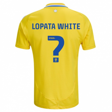 Kandiny Gyermek Reuben Lopata-White #0 Sárga Kék Idegenbeli Jersey 2024/25 Mez Póló Ing