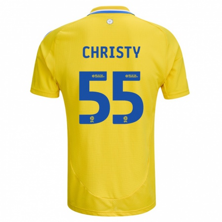 Kandiny Gyermek Harry Christy #55 Sárga Kék Idegenbeli Jersey 2024/25 Mez Póló Ing