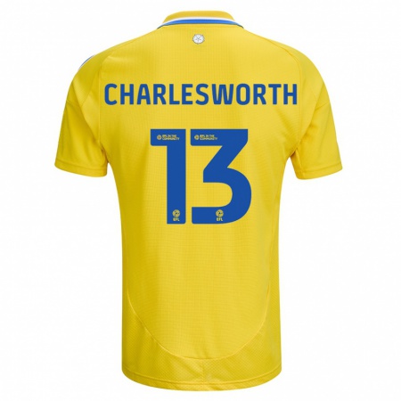 Kandiny Gyermek Millie Robshaw-Charlesworth #13 Sárga Kék Idegenbeli Jersey 2024/25 Mez Póló Ing