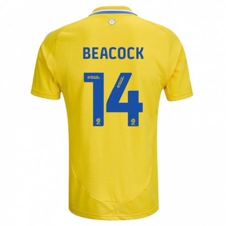 Kandiny Gyermek Molly Beacock #14 Sárga Kék Idegenbeli Jersey 2024/25 Mez Póló Ing