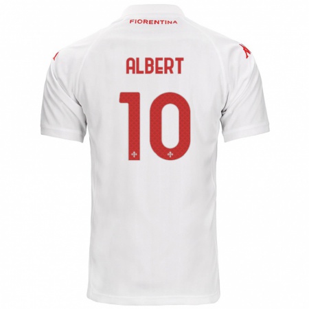 Kandiny Gyermek Albert Gudmundsson #10 Fehér Idegenbeli Jersey 2024/25 Mez Póló Ing