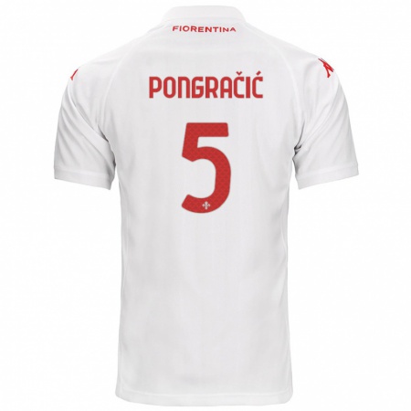 Kandiny Gyermek Marin Pongračić #5 Fehér Idegenbeli Jersey 2024/25 Mez Póló Ing