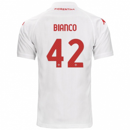 Kandiny Gyermek Alessandro Bianco #42 Fehér Idegenbeli Jersey 2024/25 Mez Póló Ing