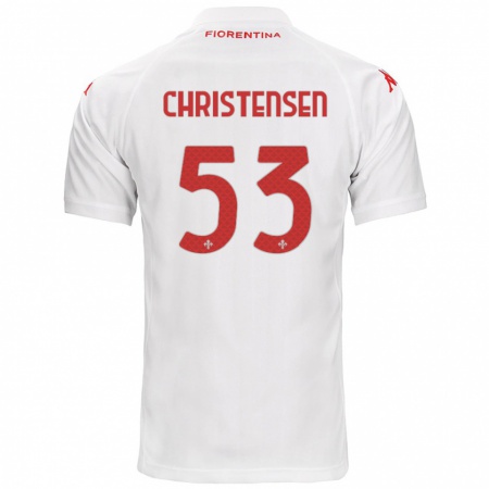 Kandiny Gyermek Oliver Christensen #53 Fehér Idegenbeli Jersey 2024/25 Mez Póló Ing