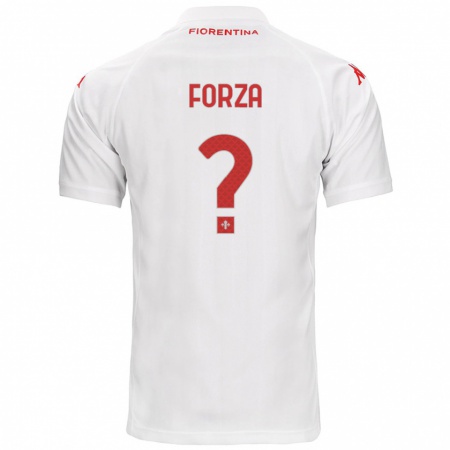 Kandiny Gyermek Francesco Forza #0 Fehér Idegenbeli Jersey 2024/25 Mez Póló Ing