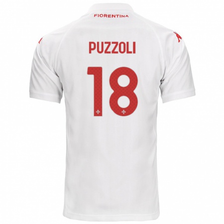 Kandiny Gyermek Giorgio Puzzoli #18 Fehér Idegenbeli Jersey 2024/25 Mez Póló Ing