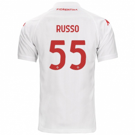 Kandiny Gyermek Federica Russo #55 Fehér Idegenbeli Jersey 2024/25 Mez Póló Ing