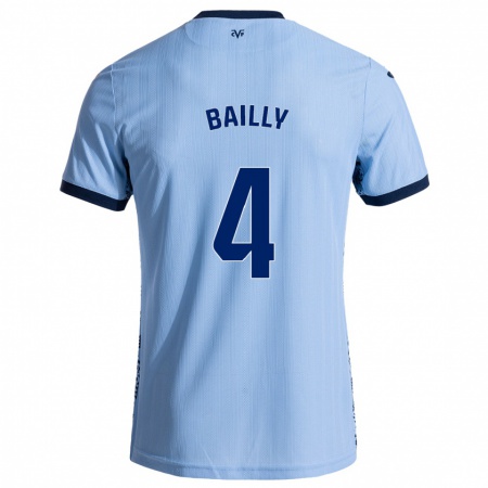 Kandiny Gyermek Eric Bailly #4 Ég Kék Idegenbeli Jersey 2024/25 Mez Póló Ing